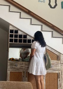 White Eyelet Mini Dress🤍🦢
