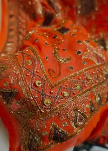 Orange aari work 💯 beautiful Saree 🔥