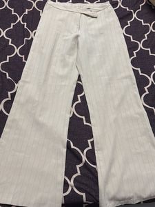 Office Wear Beige Flared Pants