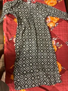 Green White Kurta