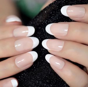Store2508 Press on French Nails Set 24 Pcs