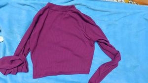 Burgundy purple Long Sleeve Top