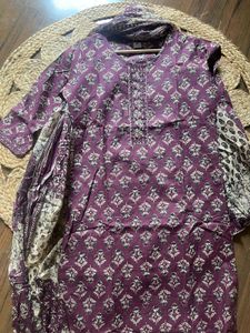 Elegant Purple Floral Kurta Set