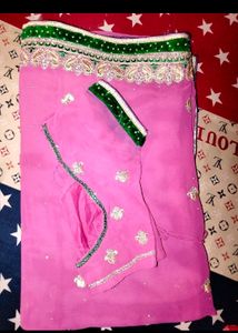 Saree With Stiched Blouse