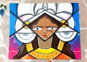 self made maa durga Abstract painting on cavas