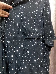 Patterned Black Shirt