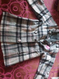 Plaid Wool Blend Coat