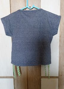 Women Crop Top &amp; Over Sized T Shirt