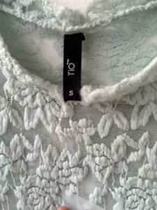 Mint Green Floral Lace Top