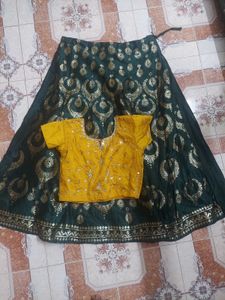 Emerald Green Lehenga Choli Set