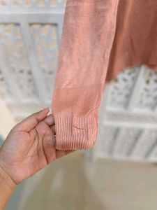 Peach V Neck Loose Knit Top B