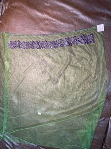 Green &amp; Purple Embellished Sari