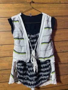 Cute Music Note Top with Vest