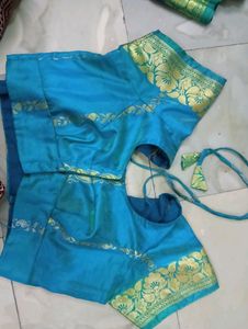 Blue Silk Saree with Blouse
