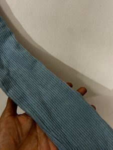 Blue Ribbed Button-Up dress