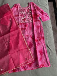Pink Embroidered Kurta Set