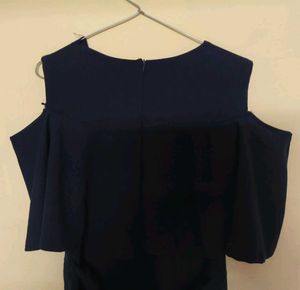 Elegant Navy Blue Cape Jumpsuit