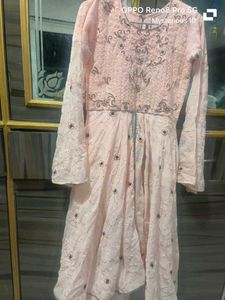 Elegant Pink Embroidered Gown