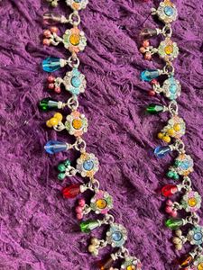 Anklets with Colorful Gemstone Charms