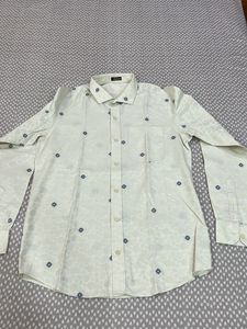 Atlas Cream Patterned Button-Down Shirt