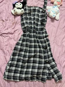 Plaid Button Dress