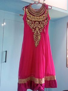 Pink Embroidered Indian Dress