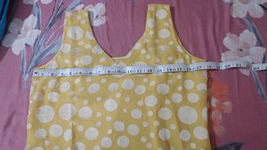 Kurti Yellow Without Sleeves
