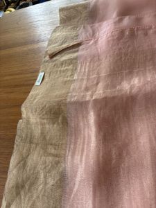 Raw mango peach Chanderi saree