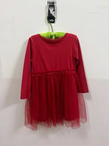 H&m Red Long Sleeve sparkle tulle Dress