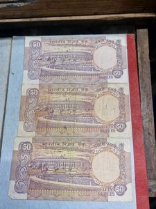 Rare Indian 50 Rupee Banknotes (Set of 3)