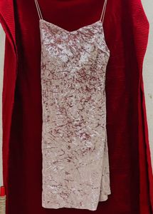 Baby Pink Mini Velvet Drees