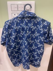 Cotton printed crop shirt