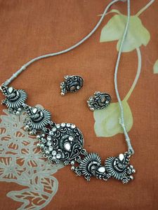 Oxidized Silver Necklace Set