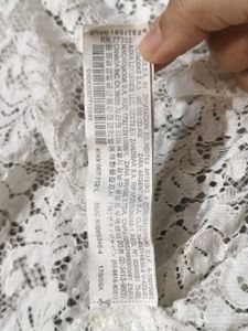 Zara Women White Floral Lace Peplum Style Top