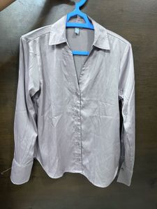 Elegant Lavender Satin Blouse