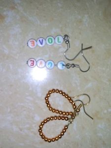 Handmade Beaded "LOVE" Earrings