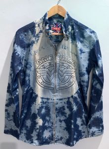 Denim Shirt with Zipper Closure, Size M 36