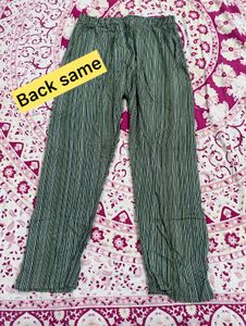 Striped Green Cotton Pants