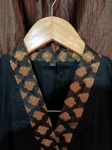 Dazzling Black Kurta With Embarking Golden Border✨