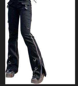 Gothic y2k grunge Punk bootcut Pants