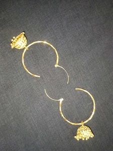 Gold Jhumka Hoop Earrings