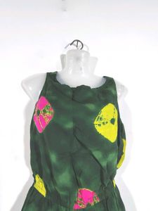Green Tie And Dye Print Dress (Women&#39;s)