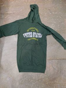 green zudio sweatshirt dress
