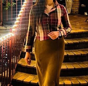 Vintage Plaid Cropped Blazer