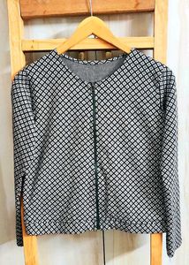Patterned Zip-Up Jacket size-36