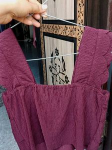 Maroon Ruffle Blouse