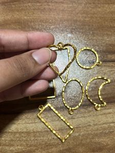 Golden Resin Open Necklace Charm