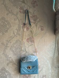 Blue Fur Sling Bag