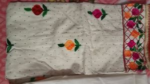 Jaipuri Phulkari White Suit