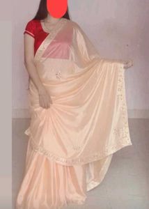 Elegant Peach Saree